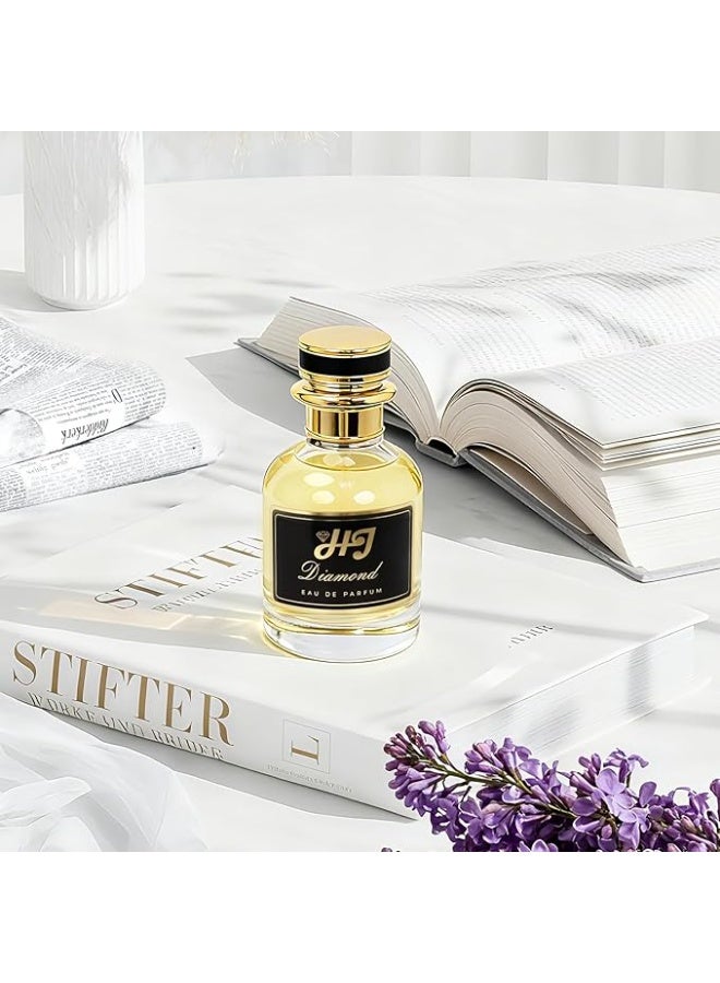 عطر أو دو بارفان للرجال والنساء، 100 مل - عطر يدوم طويلاً مع زجاجة أنيقة بتصميم ماسي، هدية عطرية فاخرة - Image 4