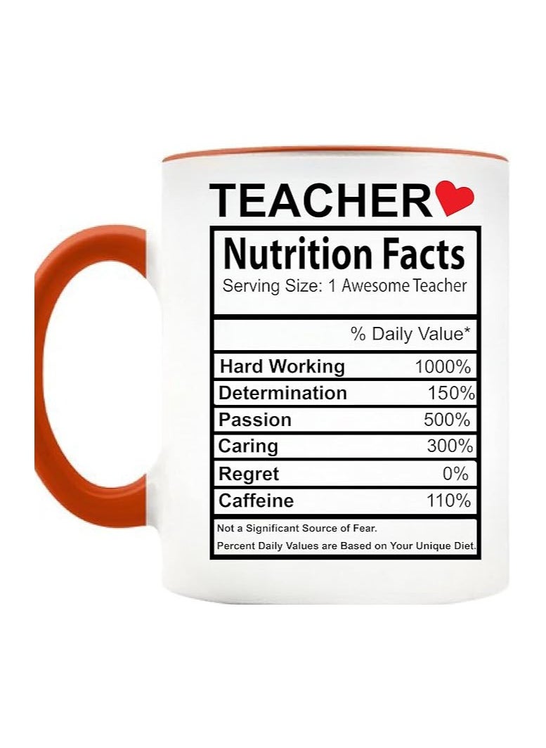 PRINTSHOP4ME Teachers Appreciation Coffee Mug Gifts For Teachers Day | World Teachers Day |Teachers Day Gifts (Two Tone Orange Mug)  - Image 1