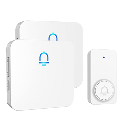 SECRUI Doorbell, 2 Receiver Wireless Doorbell with 1000ft Range, Adjustable Volume, Waterproof Design, Hassle-Free Installation, 32 Melodies, White - Image 1