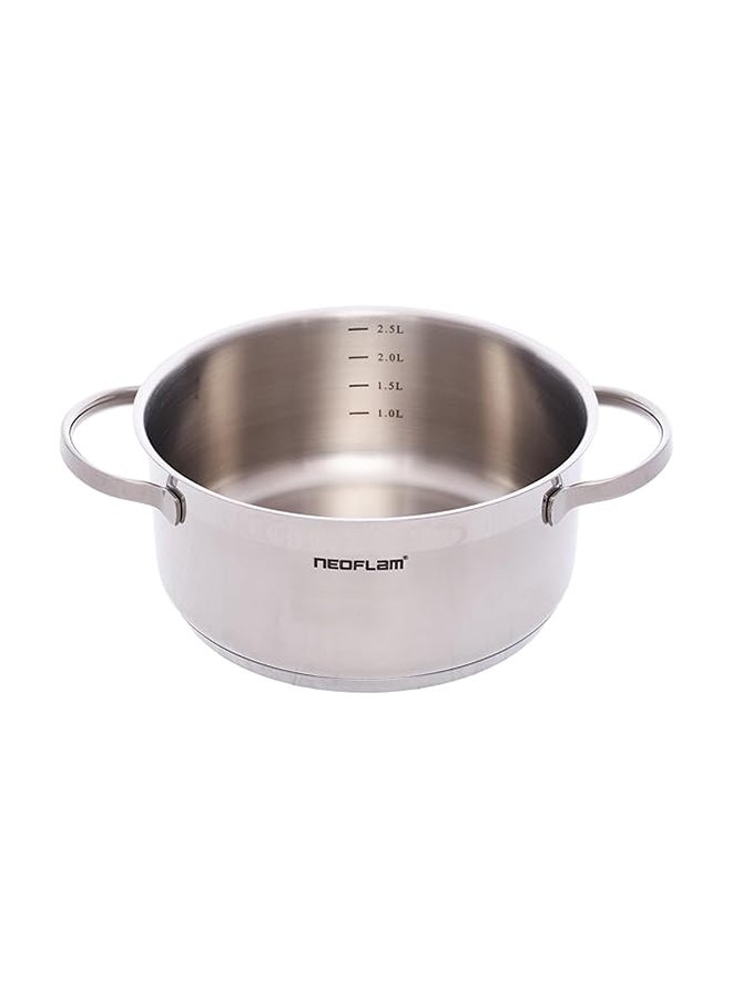 1Piece Stainless Steel Pot, Kitchen Cookware, Induction Pot with Impact-bonded Base Technology Pot 20 cm pcs For Kitchen,Home - Silver - Image 2