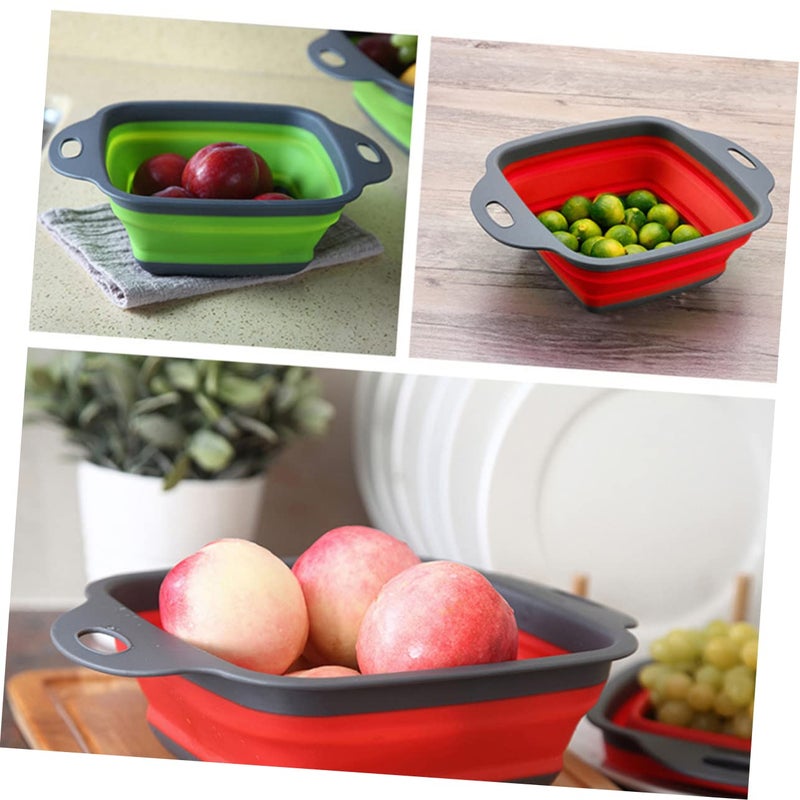 2pcs Collapsible Kitchen Drain Basket For Fruits Vegetables Storage Organizer - Image 5