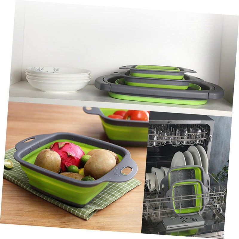 2pcs Collapsible Kitchen Drain Basket For Fruits Vegetables Storage Organizer - Image 3