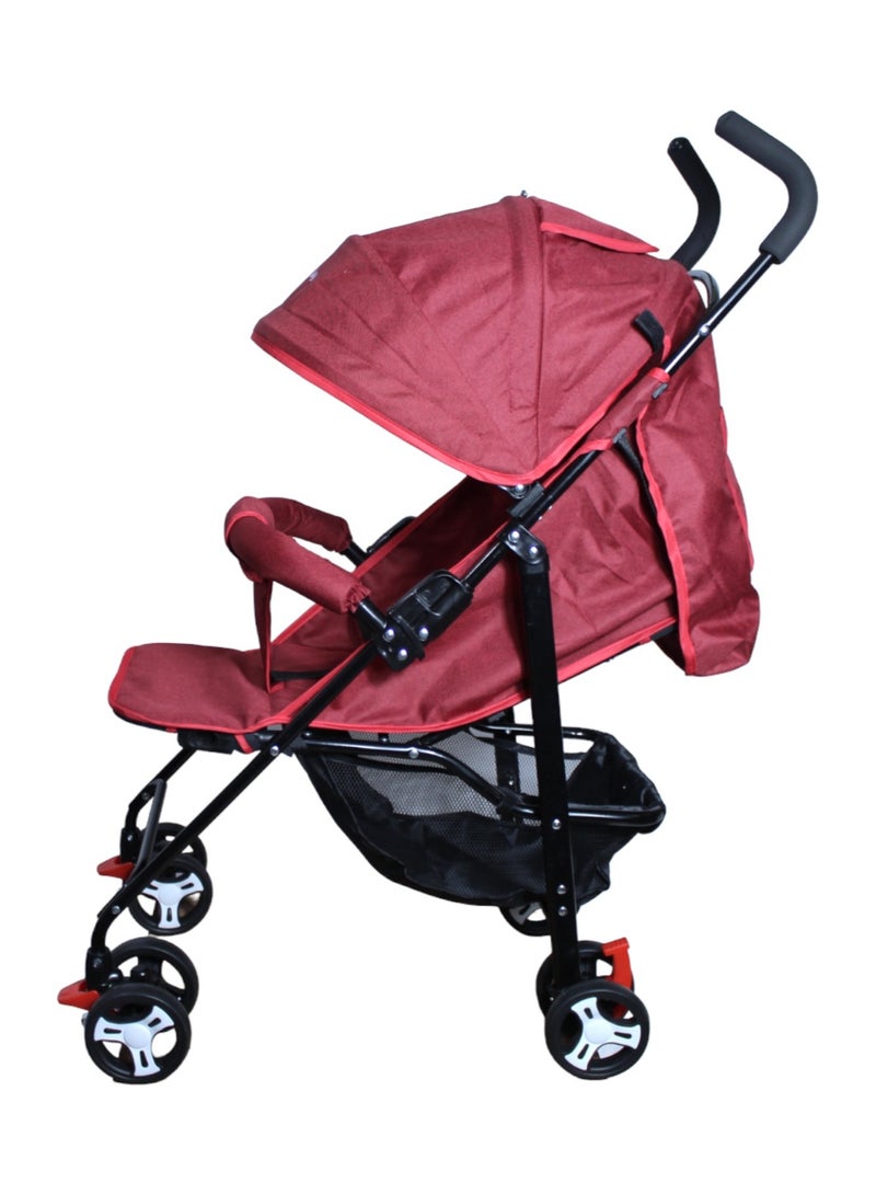 صندوق العاب عربة أطفال قابلة للطي بمقعد متكئ للجلوس والنوم كستنائي - Image 2