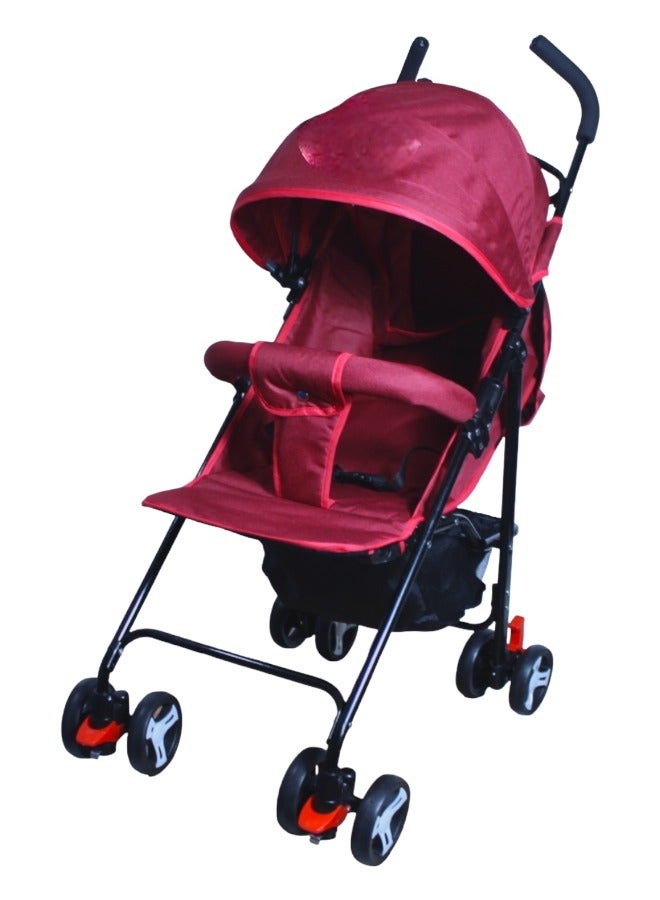 صندوق العاب عربة أطفال قابلة للطي بمقعد متكئ للجلوس والنوم كستنائي - Image 1