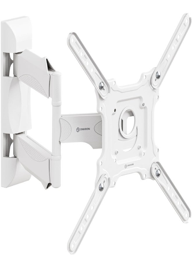 ONKRON Full Motion TV Wall Mount for 32-65 Inch TVs up to 77 lbs, Adjustable TV Mount Swivel and Tilt, Extension Arm, max VESA 400x400 Articulating Corner Television Mount Bracket, Single Stud White - Image 1