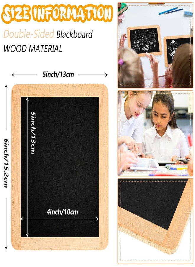 Chinco 12 Pcs Small Slate Chalkboard Mini Chalk Board with Frames Mini Board Signs School Supplies for Classroom Home Office (6 x 5 Inch,Wood) - Image 2