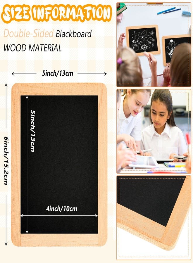 Chinco 12 Pcs Small Slate Chalkboard Mini Chalk Board with Frames Mini Board Signs School Supplies for Classroom Home Office (6 x 5 Inch,Wood) - Image 3