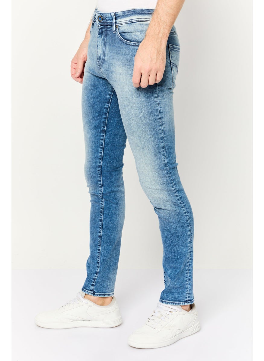 GAS - Men Skinny Fit Wash Stretchable Denim Jeans, Blue - Image 1