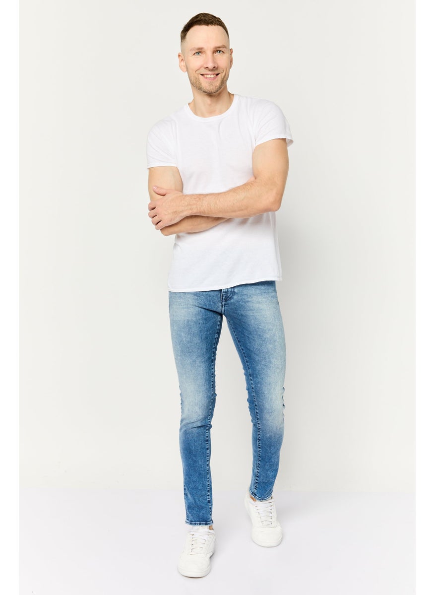 GAS - Men Skinny Fit Wash Stretchable Denim Jeans, Blue - Image 1