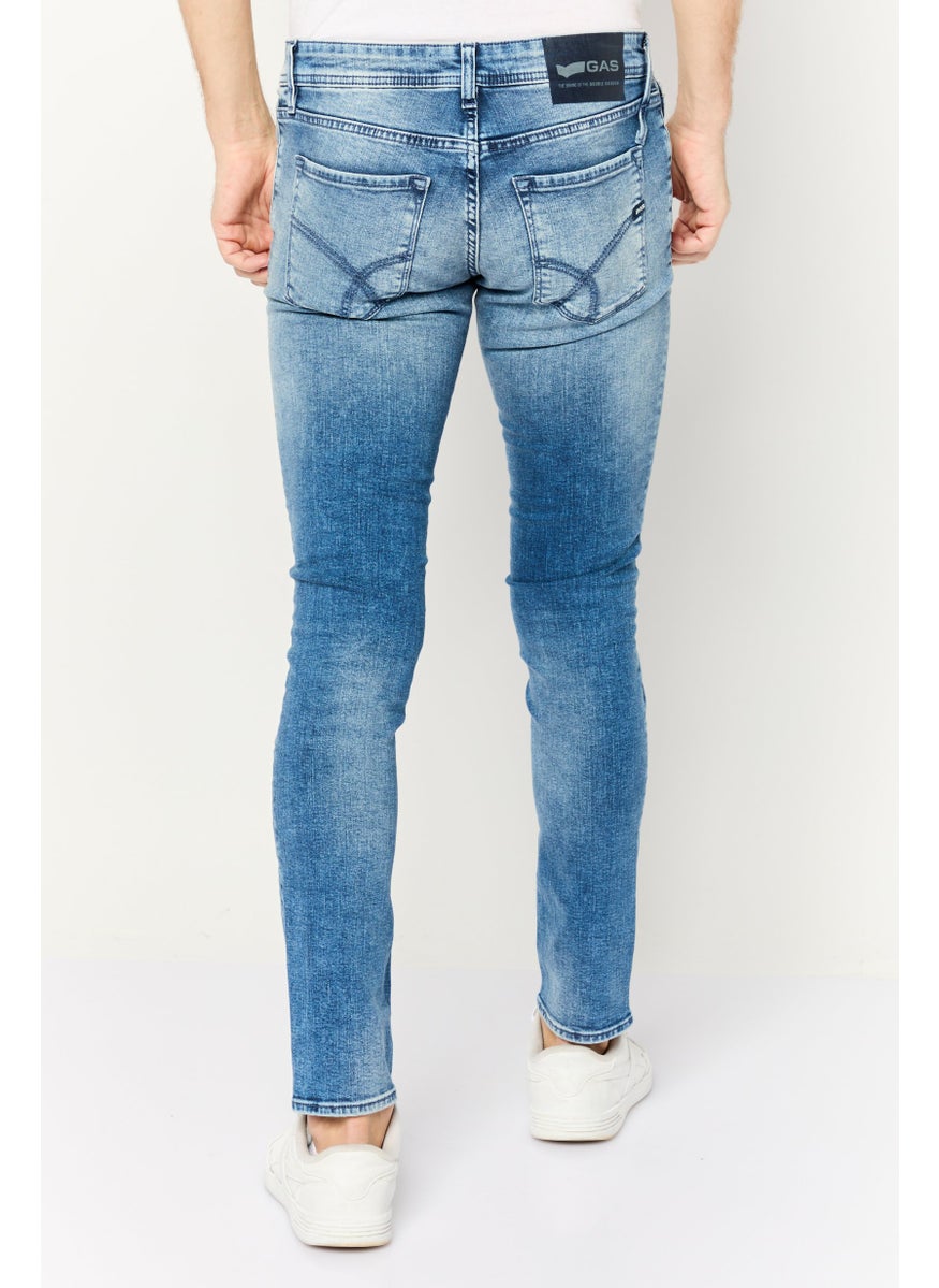 GAS - Men Skinny Fit Wash Stretchable Denim Jeans, Blue - Image 1