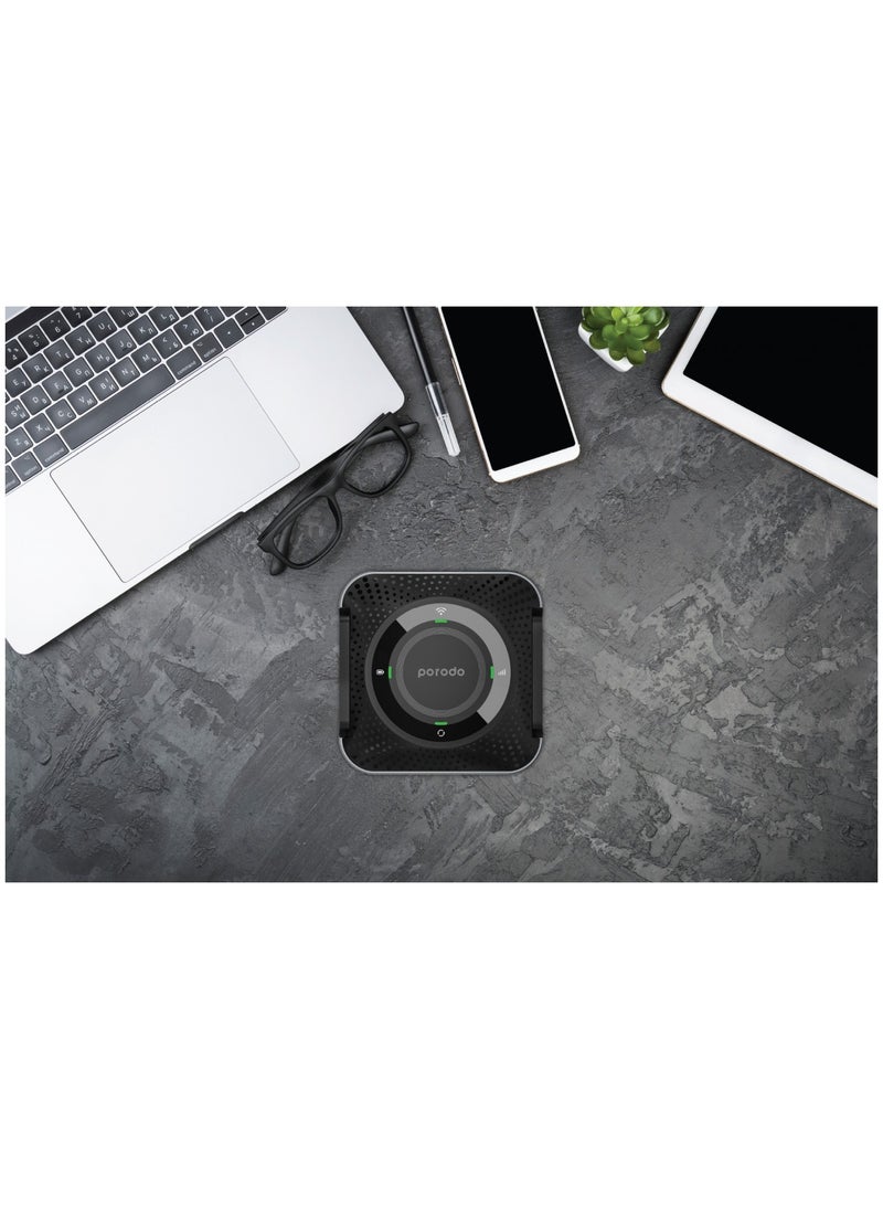 بورودو - جهاز توجيه لاسلكي محمول / جهاز توجيه CPE MiFi 3G/4G / 4000mAh / 10 أجهزة متصلة / جهاز توجيه محمول للسفر / 4G / LTE للمنزل والخارج للمكتب والمنزل - أسود/رمادي - Image 1