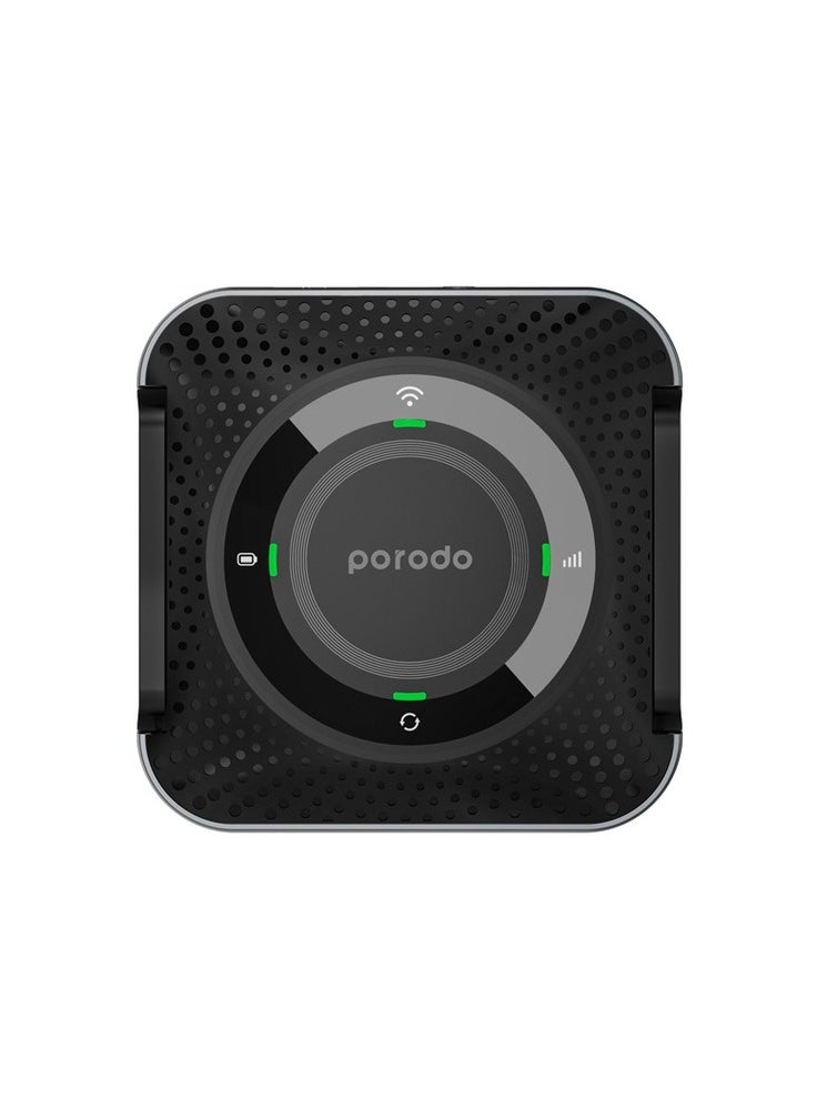 بورودو - جهاز توجيه لاسلكي محمول / جهاز توجيه CPE MiFi 3G/4G / 4000mAh / 10 أجهزة متصلة / جهاز توجيه محمول للسفر / 4G / LTE للمنزل والخارج للمكتب والمنزل - أسود/رمادي - Image 1