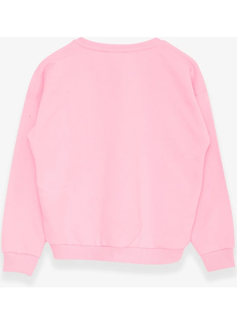 Breeze Girl's Sweatshirt with Text Printed, Age 9-14, Neon Pink