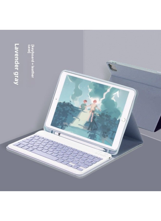 Generic For IPad10 Generation Protective Case Magnetic Suction With Pen Slot Pro11 Bluetooth Keyboard Mouse 9 Generation Tablet Protective Case-Color:Lavender-leather Case Keyboard-Applicable Model:iPad 10 Generation 10.9 "(2022)  - Image 1