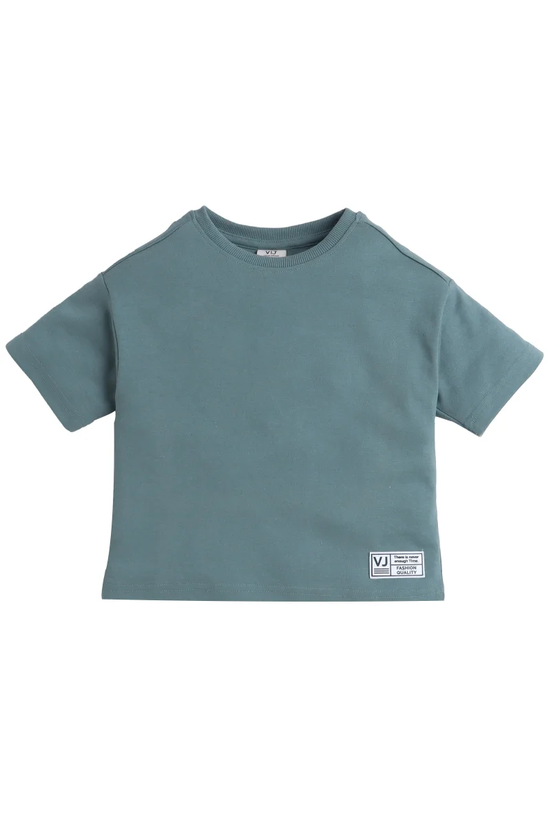 victor and jane "Boys Cotton Interlock Tee & Shorts Set – Sage Green "