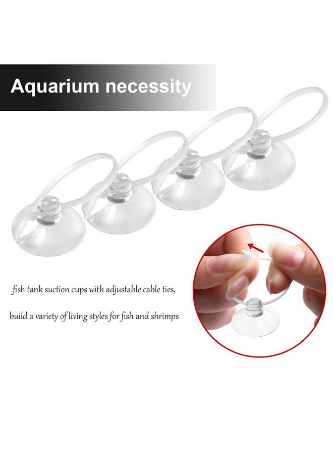 FEBSNOW FEBSNOW Aquarium Suction Cups, Fish Tank Suction Cups Aquarium Suction Cup Clip Suction Hooks with 30 PCS Adjustable Cable Ties for Plants, Planter, Binding Moss Shrimp Nest (10)  - Image 3