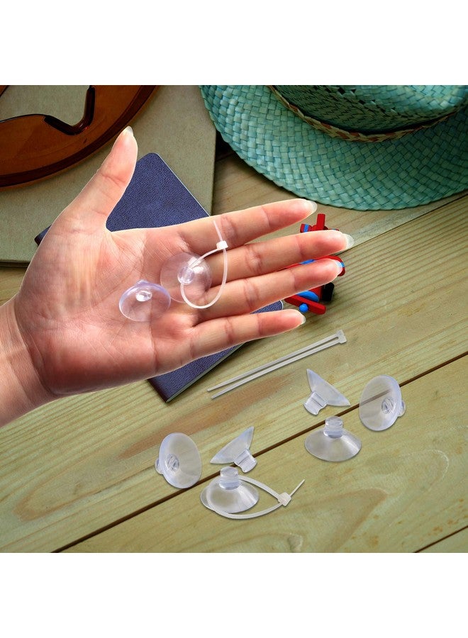 FEBSNOW FEBSNOW Aquarium Suction Cups, Fish Tank Suction Cups Aquarium Suction Cup Clip Suction Hooks with 30 PCS Adjustable Cable Ties for Plants, Planter, Binding Moss Shrimp Nest (10)  - Image 4