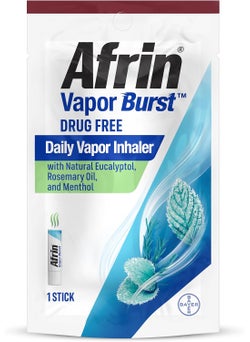Afrin Afrin New Vapor Burst, On-The-Go Daily Inhaler, 100% Drug Free, Infused with Natural Eucalyptol, Rosemary Oil, and Menthol 0.8 mL 