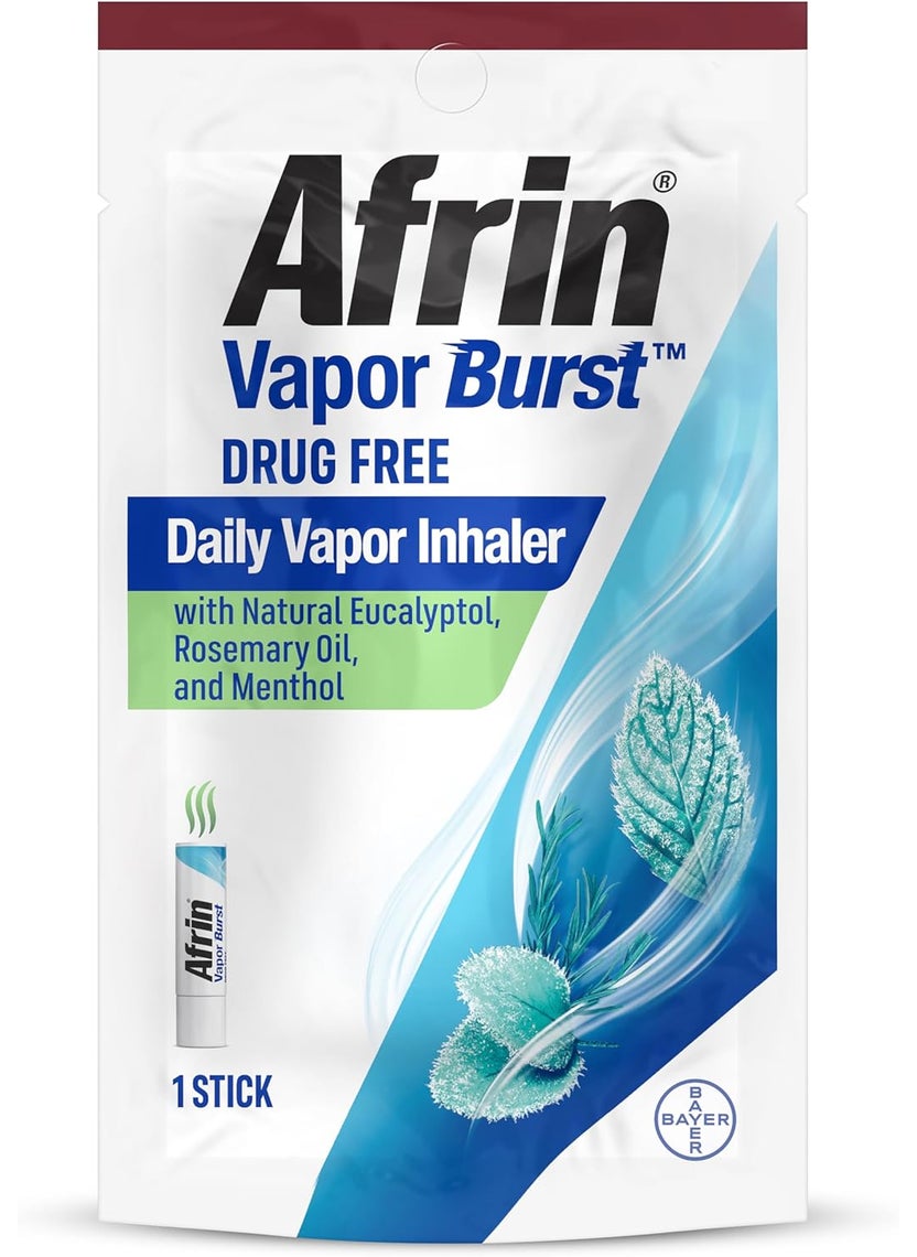 Afrin Afrin New Vapor Burst, On-The-Go Daily Inhaler, 100% Drug Free, Infused with Natural Eucalyptol, Rosemary Oil, and Menthol 0.8 mL 