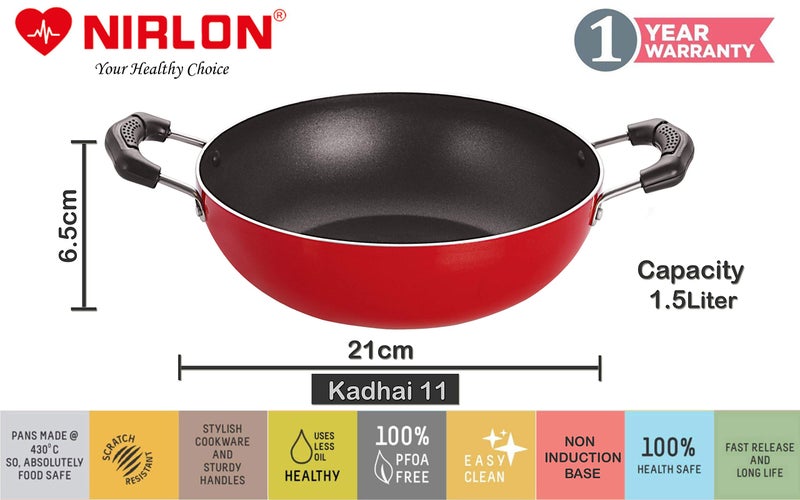 Nirlon Non-Stick Aluminium Pfoa Free Non-Toxic Durable Kitchenware Set of 4 Pieces (FT11_KD11_SP(B)_CS24) - Image 2