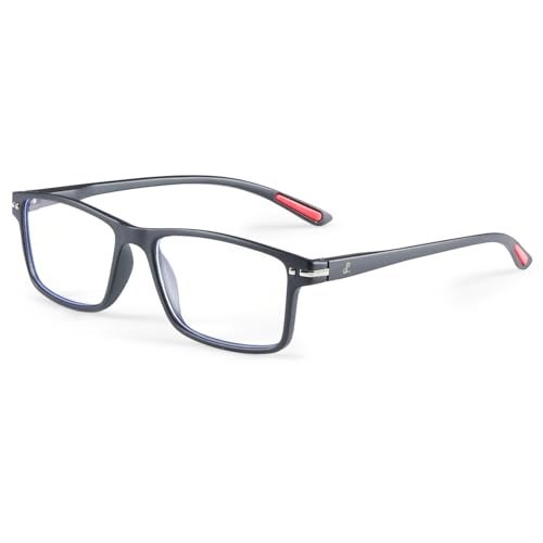 AEC Zenith Rectangular Reading Glasses | Modern Frame with BlueRazr Blue Light Blocking Lenses | Sleek Unisex Readers for Men & Women (Black, +2.50) - Image 1
