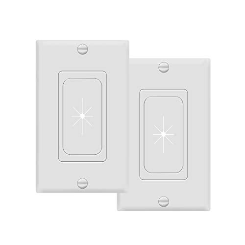TOPGREENER Flexible Rubber Wall Grommet Insert with Decorator Wall Plate, Pass Through Plate for Low-Voltage Cables, Size 1-Gang 4.50" x 2.75," Polycarbonate Thermoplastic, TG8901-2PCS, White, 2 Pack - Image 1