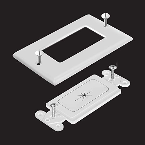 TOPGREENER Flexible Rubber Wall Grommet Insert with Decorator Wall Plate, Pass Through Plate for Low-Voltage Cables, Size 1-Gang 4.50" x 2.75," Polycarbonate Thermoplastic, TG8901-2PCS, White, 2 Pack - Image 4