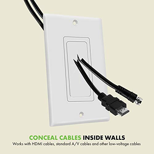 TOPGREENER Flexible Rubber Wall Grommet Insert with Decorator Wall Plate, Pass Through Plate for Low-Voltage Cables, Size 1-Gang 4.50" x 2.75," Polycarbonate Thermoplastic, TG8901-2PCS, White, 2 Pack - Image 3