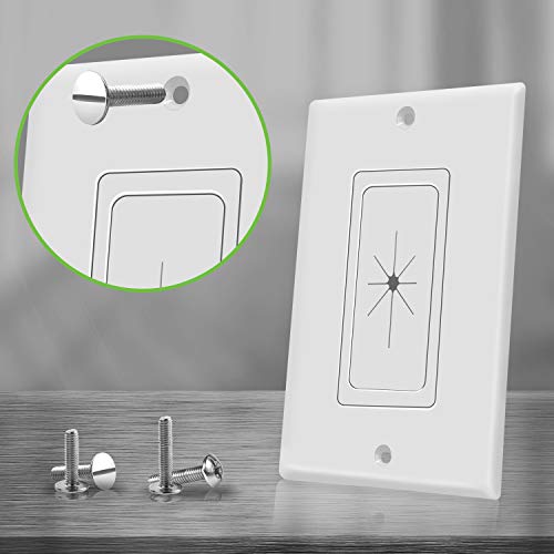 TOPGREENER Flexible Rubber Wall Grommet Insert with Decorator Wall Plate, Pass Through Plate for Low-Voltage Cables, Size 1-Gang 4.50" x 2.75," Polycarbonate Thermoplastic, TG8901-2PCS, White, 2 Pack - Image 5