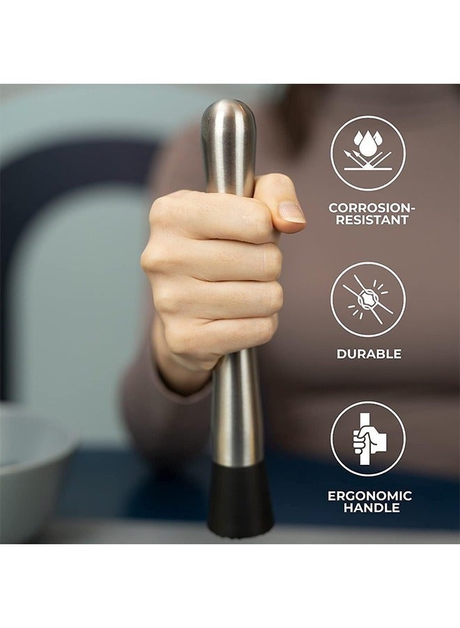 Bukela "Stainless Steel Ice Crusher & Lemon Press Tool - Heavy-Duty Fruit Muddler, Juice Smasher, Shaker Cup Accessories for Smoothies, Drinks, and Cold Beverages" - Image 5