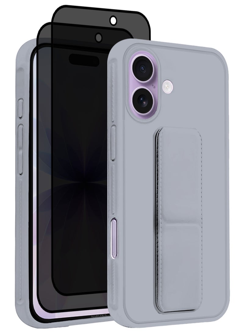 CATANES 3 Packs Premium PU Leather Case for iPhone 17 with Stand Function Shockproof and Anti Scratch Finger Grip with Two Privacy Screen Protector - Image 1