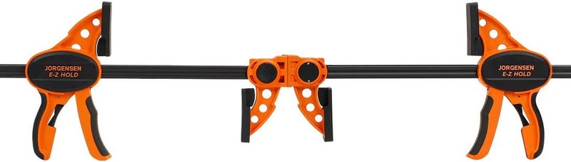 Jorgensen 2-pack Ratchet Bar Clamps Set, Medium Duty, 12-inch One Hand Clamp, E-Z Hold Expandable Spreader - Image 3