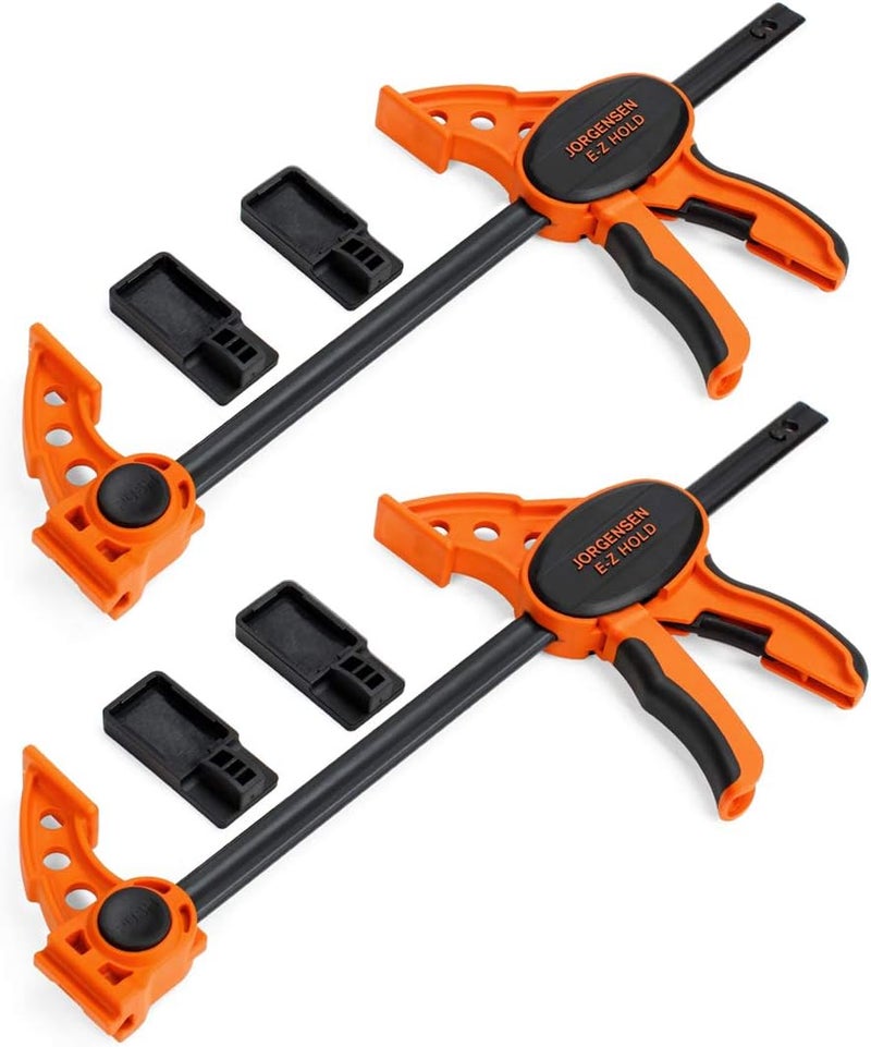Jorgensen 2-pack Ratchet Bar Clamps Set, Medium Duty, 12-inch One Hand Clamp, E-Z Hold Expandable Spreader - Image 4