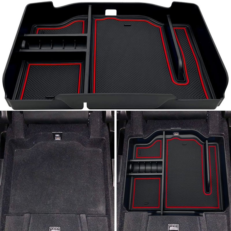EVTIME Center Console Organizer fit for Dodge RAM 1500 2500 3500 2025 2024 2023 2022 2021 2020 2019 Accessories Interior Storage Box Armrest Storage Tray Red NOT FIT for 402040 Split Bench Seat