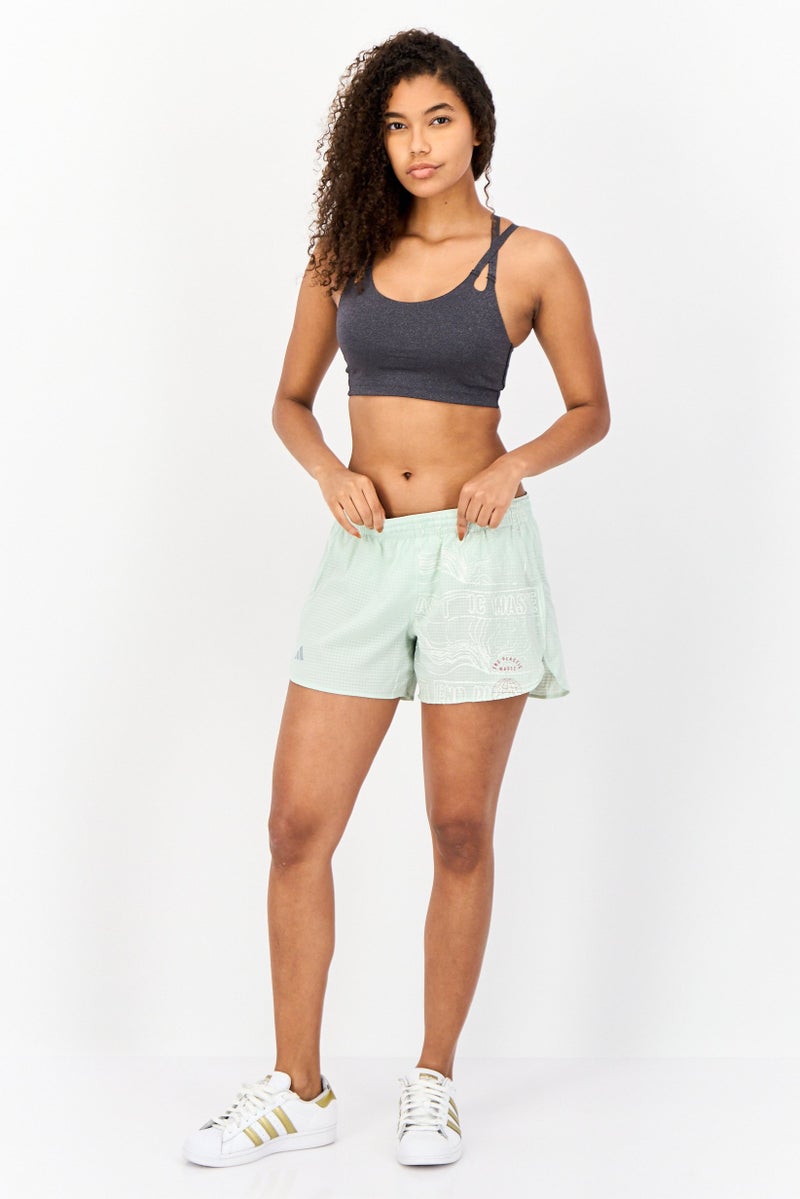 Adidas Women Sportswear Fit 4 Inseam Training Shorts, Light Green - Image 2