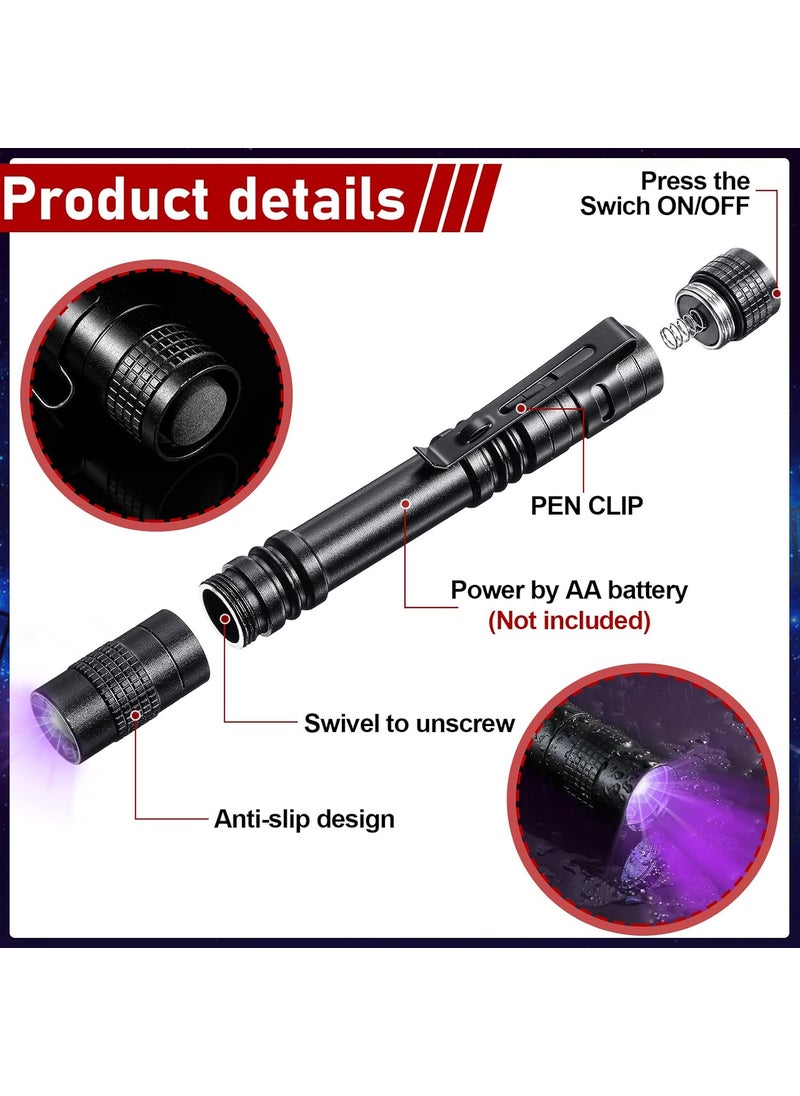 Macarrie Macarrie 15 Pcs UV Light Flashlight Mini Pen Lights Handheld Flashlights Pocket Compact Torch for Leak and Hotel Inspection Pet Urine Stain Dye DetectorPurple  - Image 3