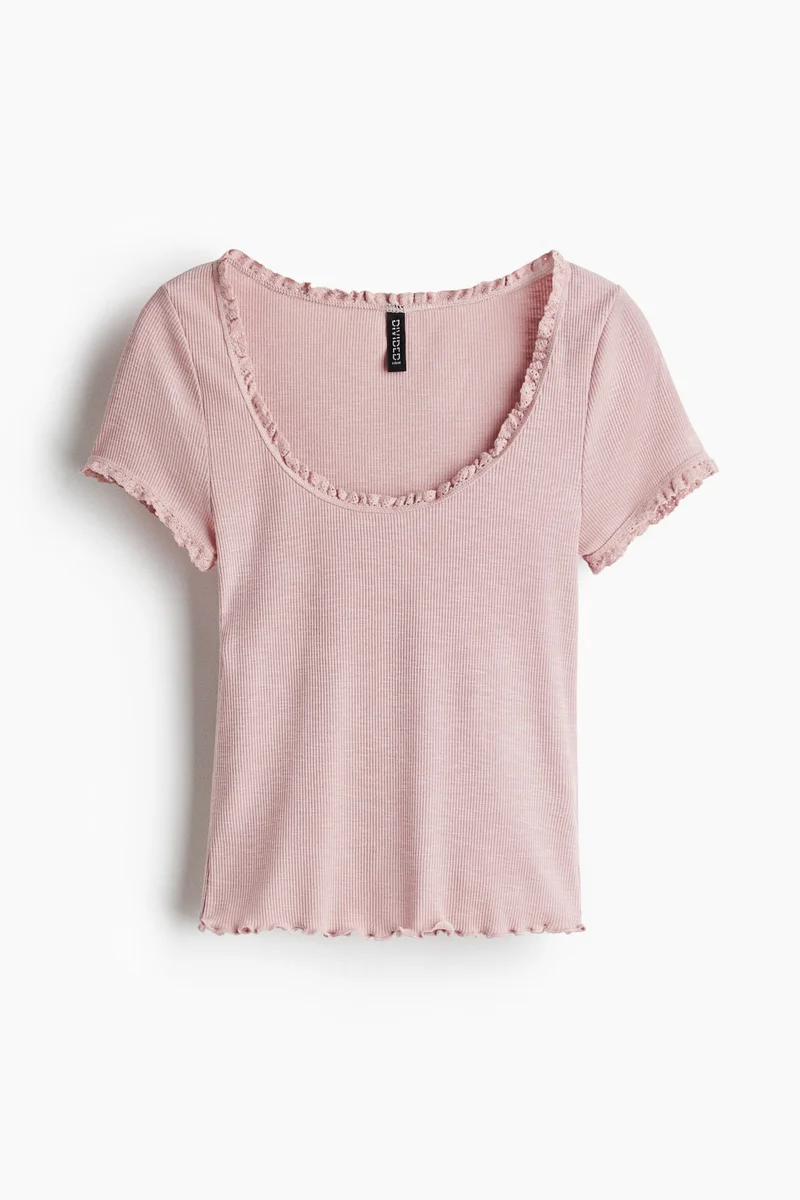 H&M Lace-trimmed top