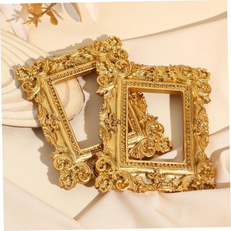 5 Pieces Vintage Embossed Gold Picture Frames For Photo Decor Assorted Pack - Image 5