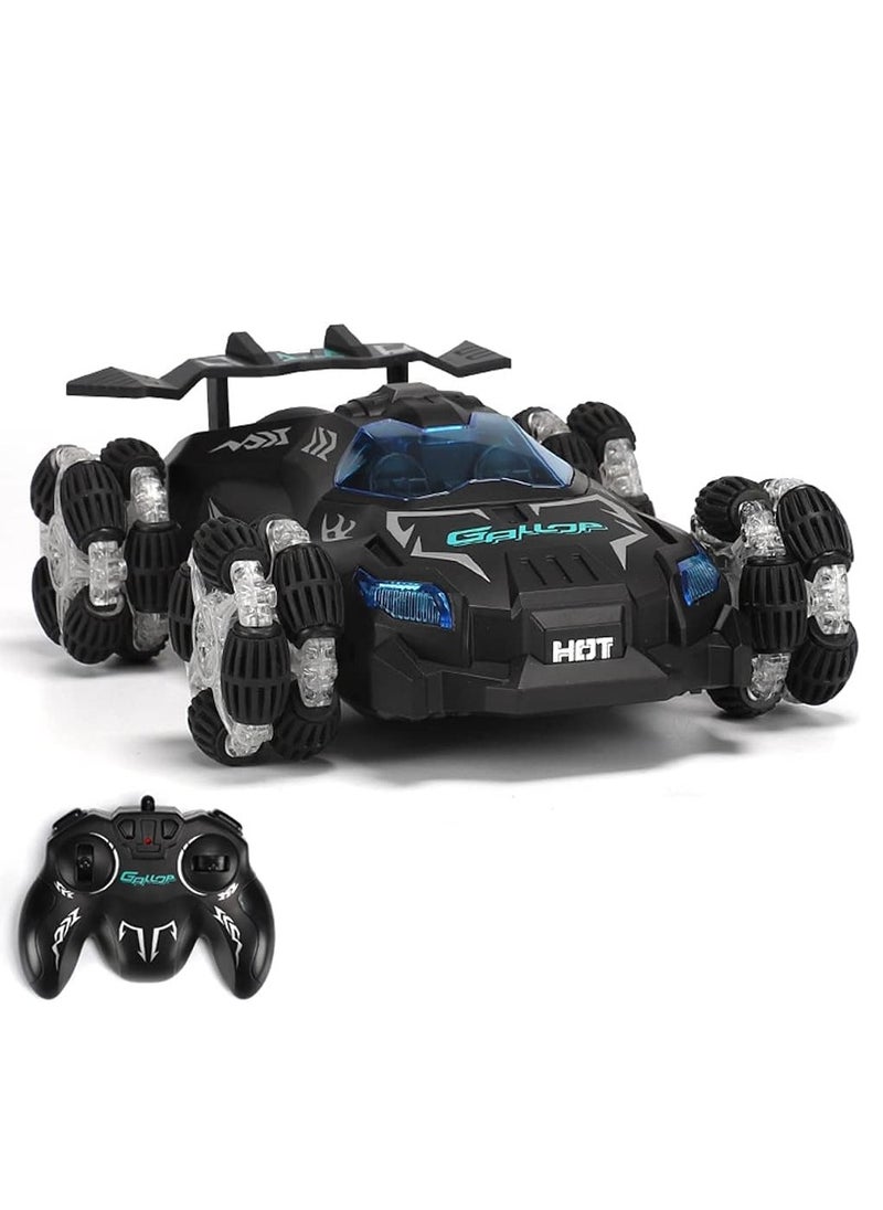 General 1/12 Scales RC Drift Cars Jet Spray Remote Control Car High Speed Spray Racing 2.4GHz RC Cars 4WD Boys and Girls Toys Gifts with Cool LED Lighting Race Car (Black)  - Image 1