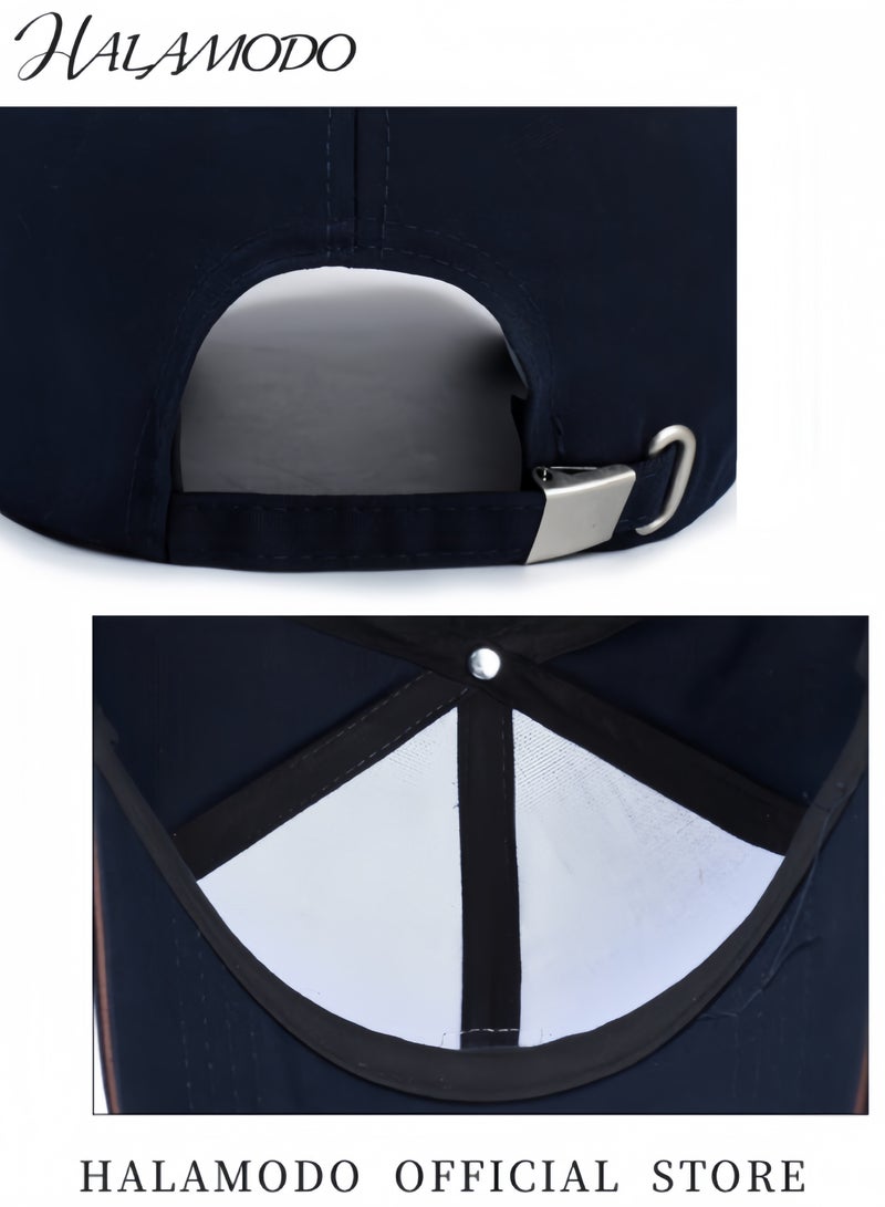 HALAMODO Unisex Baseball Cap Long Brim Hat Classic Adjustable Plain Hat Golf Dad Hat Casual Fashion Hat Cotton Cap Outdoor Sun Hat for Men & Women - Image 5