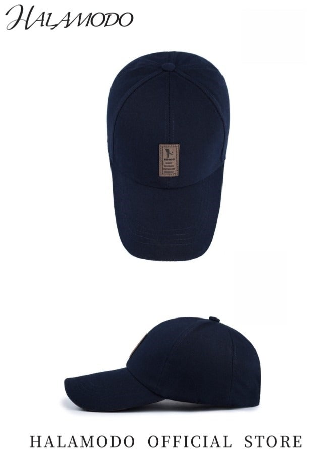 HALAMODO Unisex Baseball Cap Long Brim Hat Classic Adjustable Plain Hat Golf Dad Hat Casual Fashion Hat Cotton Cap Outdoor Sun Hat for Men & Women - Image 4