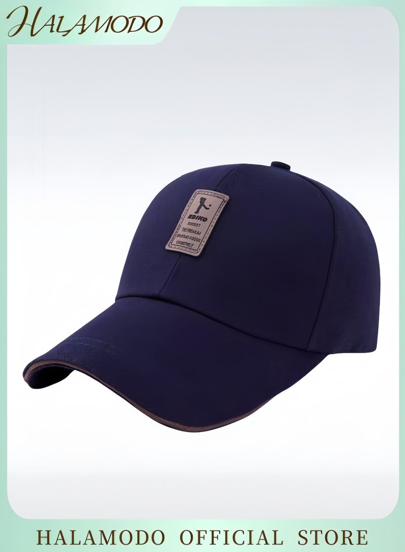 HALAMODO Unisex Baseball Cap Long Brim Hat Classic Adjustable Plain Hat Golf Dad Hat Casual Fashion Hat Cotton Cap Outdoor Sun Hat for Men & Women - Image 2