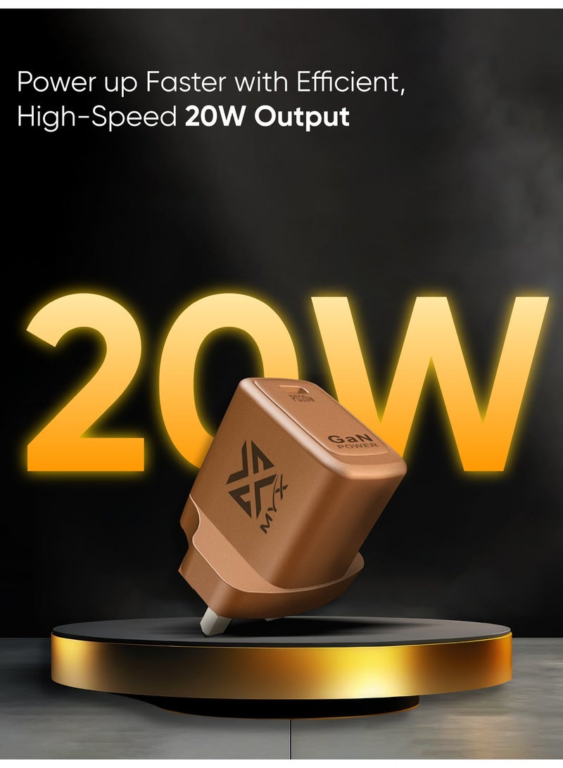 MYX QuickVolt 20W GaN Fast Charger | Sleek Design | Intelligent Charging for iOS & Android - Image 1