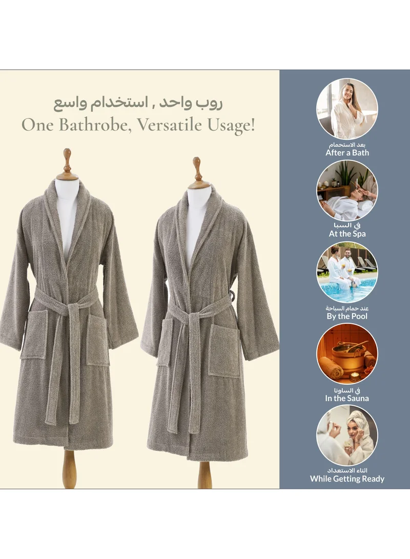 دوناتيلا روب حمام تيري قطني ناعم سريع الامتصاص (مقاس S/M) بني