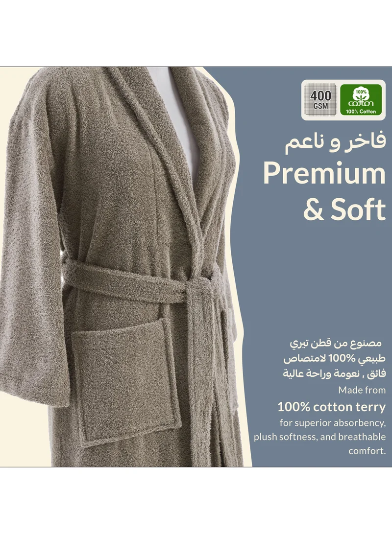 دوناتيلا روب حمام تيري قطني ناعم سريع الامتصاص (مقاس S/M) بني