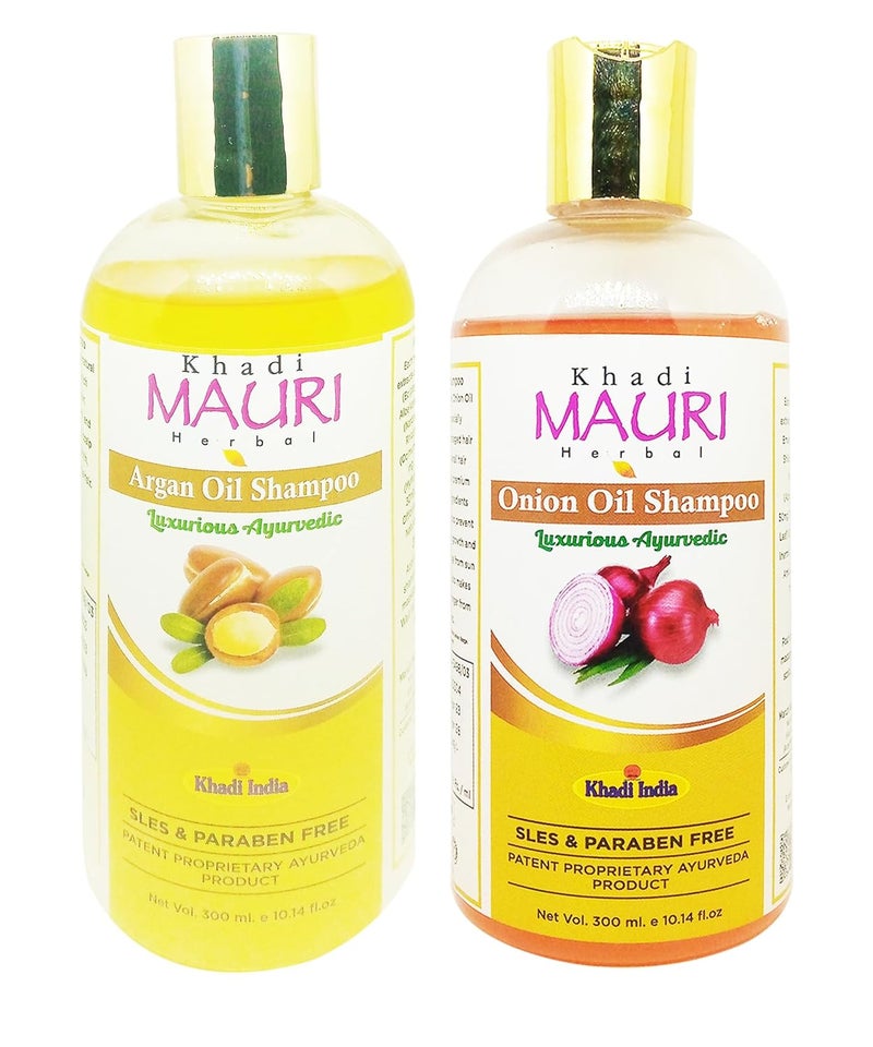 Khadi Mauri Argan Onion Oil Shampoo Pack of 2 600ml - Image 1