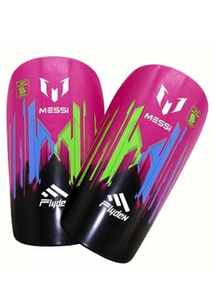 Generic MESSI One Pair Football Shin Guards Technical Field Equipment, Fuchsia  - Image 3