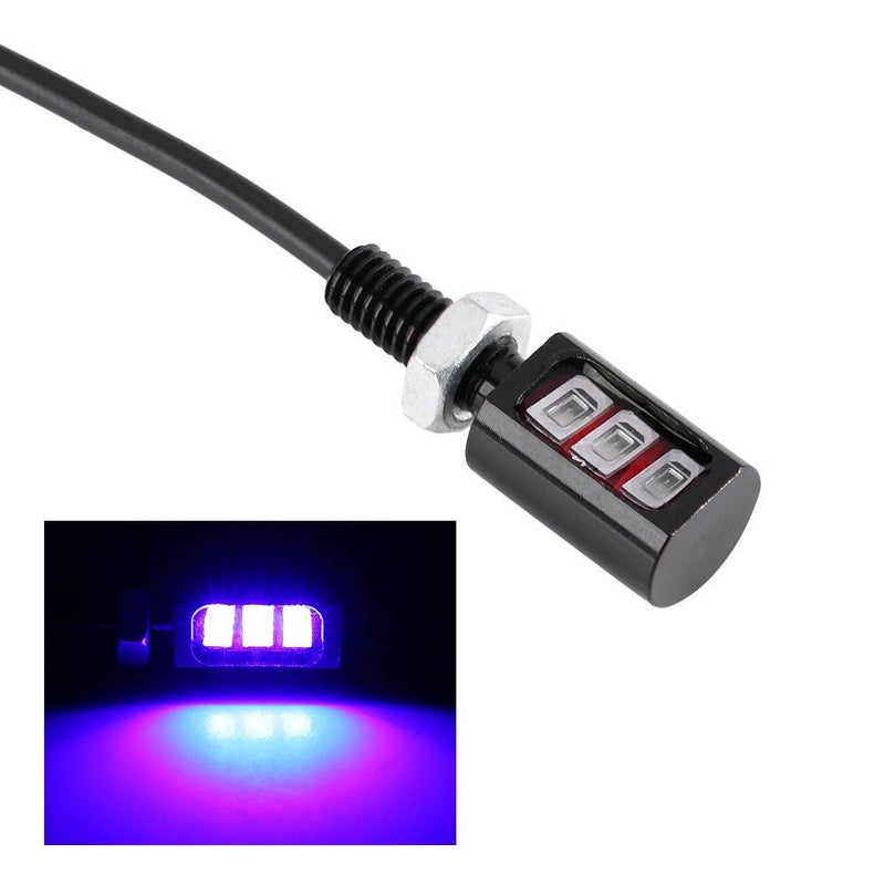 2 برغي لوحة ترخيص دراجة نارية للسيارة ضوء 3 أضواء LED ساطعة أقصى رؤية استهلاك منخفض للطاقة 4 خيارات ألوان تركيب سهل ضوء أزرق - Image 2