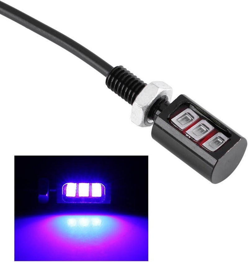 2 برغي لوحة ترخيص دراجة نارية للسيارة ضوء 3 أضواء LED ساطعة أقصى رؤية استهلاك منخفض للطاقة 4 خيارات ألوان تركيب سهل ضوء أزرق - Image 1
