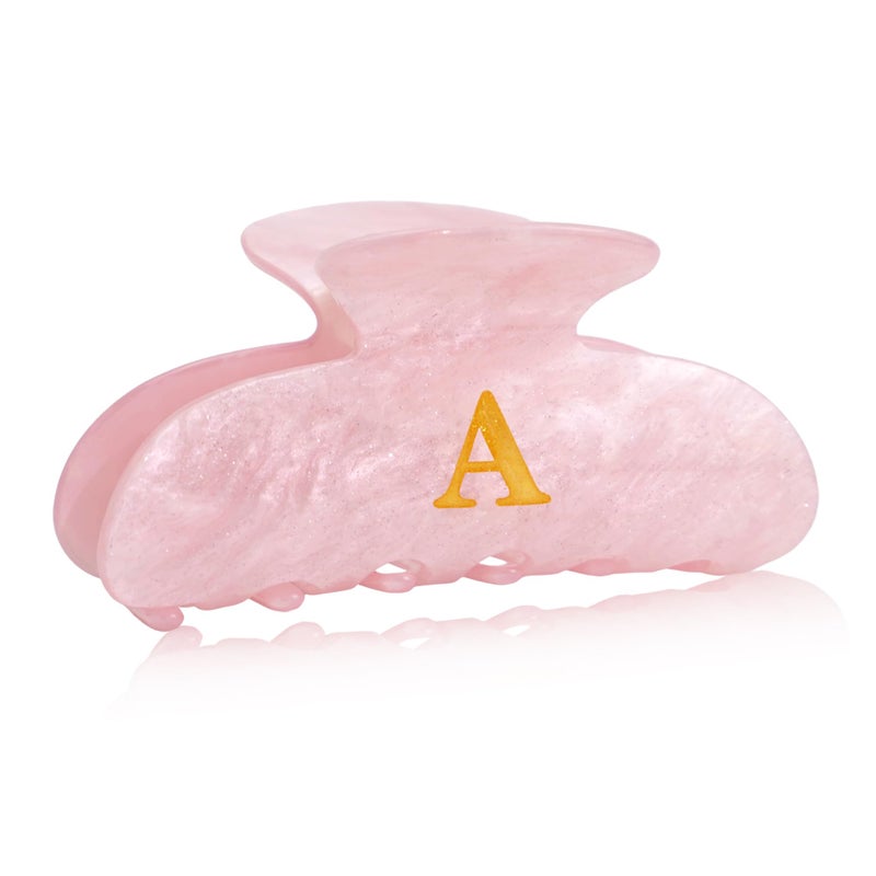 Fohufo Christmas Stocking Stuffers for Women - Pink Cute Hair Claw Clips for Teenage Girls Gifts, Stocking Stuffers for Women Teens Daughter Sister Granddaughter, Christmas Birthday Gifts - Letter A - Image 1